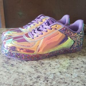 Purple holographic sneakers